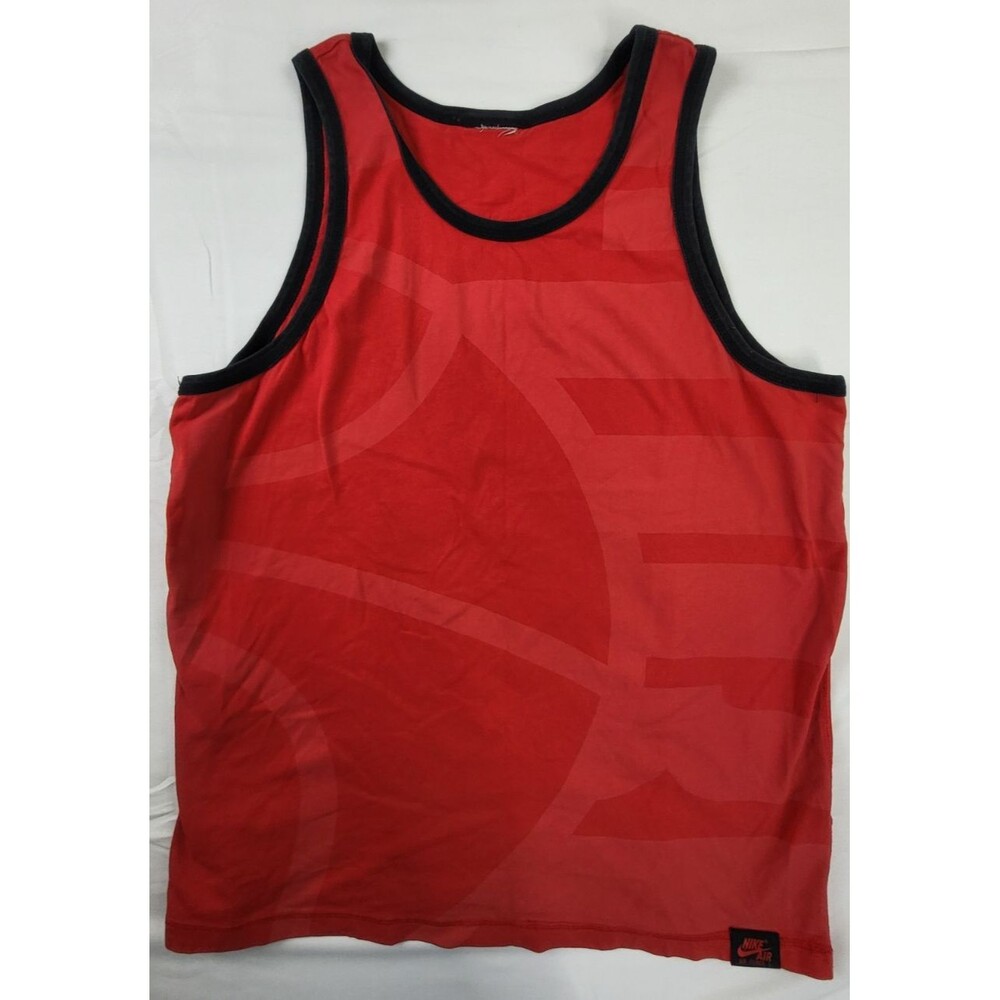 Vintage 90s Nike Air Force 1 Red Tank Top Force Mens Large Basketball Gym Shirt